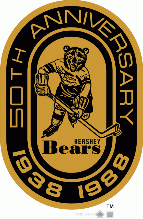 Hershey Bears 1987 88 Anniversary Logo iron on transfers for clothing